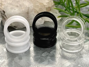 PAIR Acrylic Screw Fit Flesh Tunnels Plugs Gauges Earlets Body Jewelry - Picture 1 of 8