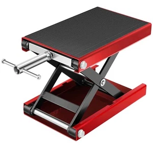 Soporte de gato de tijera elevador capacidad para motocicletas, ATV/UTV, motos de cross, rojo - Imagen 1 de 6