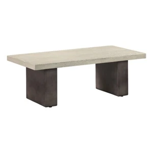 Armen Living Abbey Modern Concrete & Wood Dining Table in Gray/Oak - Picture 1 of 9