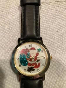 Teenager Santa Claus Christmas Watch Genuine Leather HadleyRoma Wrist Band - Picture 1 of 2