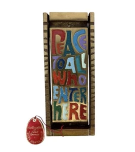 VTG Peace To All Who Enter Here Brass Door Knocker Terra Sancta Guild 1969 NEW - Picture 1 of 5