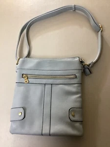 Women’s Light Blue Crossbody Bag - Unbranded - Light Blue With Gold Accents - Picture 1 of 7