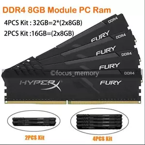 Hyperx DDR4 16GB/32GB (2x8GB) 3200 2666 2400 MHZ DIMM Desktop Memory Kits 288pin - Picture 1 of 11