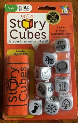 Rory’s Story Cubes with Storage Bag - 9 Cubes, 54 Images - Gamewright - New - Image 1 of 4
