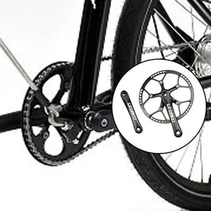 folding bike crankset crank arm 130 bcd 58T Black 58T - Picture 1 of 7