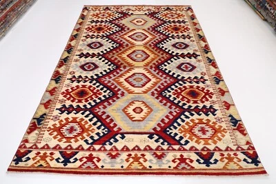 7x10 ft Tribal multicolor Area rug Afghan Hand Knotted Tribal oriental rug - Image 1 of 4