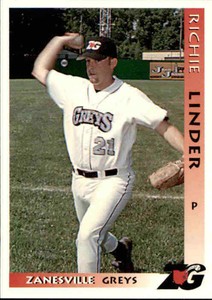 1996 Zanesville Greys Grandstand #16 Richie Linder Davenport Florida FL Card