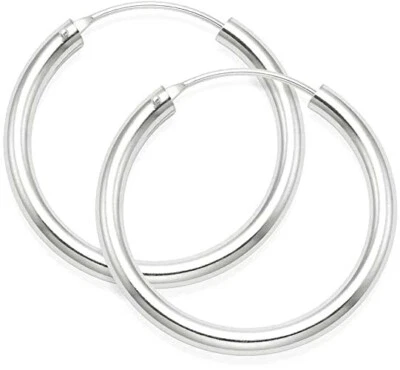 Mini Creoles Hoop Sterling Silver 925 Endless Earrings 8mm 1pair USA Seller - Image 1 of 4