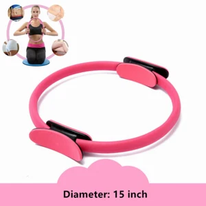 Pink Fitness Exerciser Pilates Ring Yoga Circle Body Trainer Plasticity 15 inch - Picture 1 of 8