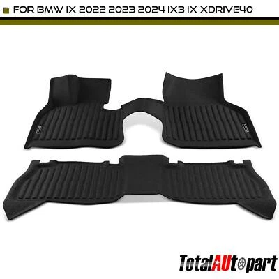 2Pcs Black Floor Mats Liner for BMW iX 22-24 iX xDrive40 22-23 iX3 Front & Rear - Image 1 of 4