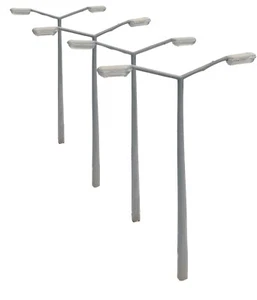 TD58 1950s Tall Concrete Double Lampposts (x4) OO scale model railway unpainted - Picture 1 of 6