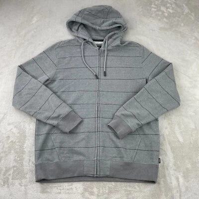 Толстовка с капюшоном мужская маленькая серая в полоску на молнии с длинным рукавом флисовая новая без ценников - Изображение 1 из 4