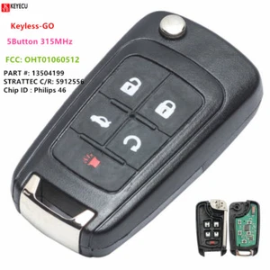 Keyless-GO 5B Remote Key Fob for Chevrolet 2010-2016 Camaro Cruze Equinox Malibu - Imagen 1 de 4