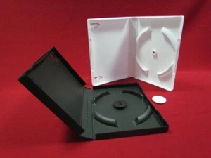 50 NEW HIGH QUALITY 27MM BLACK TRIPLE 3 DVD CASE,ONE STACKABLE HUB, TKL3 - Picture 1 of 1
