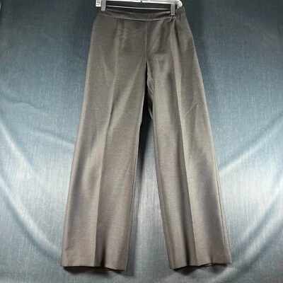 Le Suit Womens Dress Pants Size 8P Brown Stretch Wide Leg Pleated Elastic Waist - Image 1 of 4