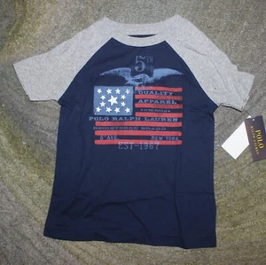Polo Ralph Lauren Boys Short Flag T-Shirt - Size 4 - NWT - Picture 1 of 3