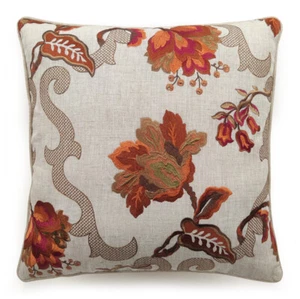 Cuscino arredo decorativo in tessuto lino fiori ricamato Mulberry Home Romilly - Picture 1 of 4