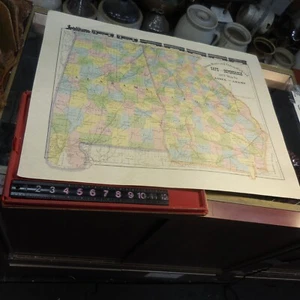 1872 Asher & Adams RAILROAD ALABAMA & GEORGIA WATER COLOR MAP  26X20 #EP/SP - Picture 1 of 13