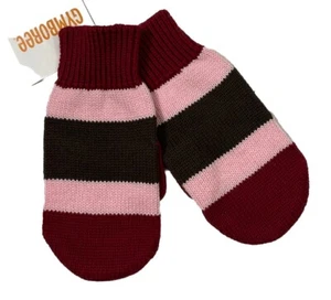 Gymboree Toddler Girls Size 3-4 Sweet Treats Pink Red Knit Mittens Gloves NWT - Picture 1 of 2
