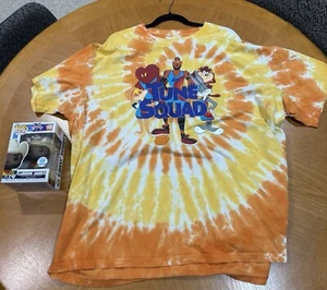 Nike Mens LeBron X Space Jam Basketball Tune Squad Tee Tie Dye Sz 2XL & Funko - Picture 1 of 5