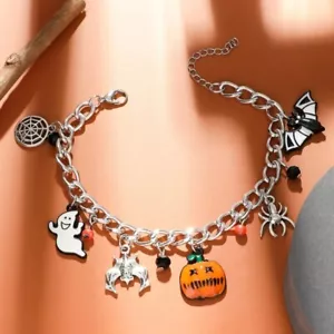 Ghost, Bat, Spider and Pumpkin Halloween Charm Bracelet - Picture 1 of 1