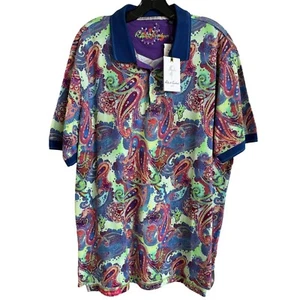 NWT Robert Graham Canggu Paisley Classic Fit Polo Shirt Multicolor Men's XL Cott - Picture 1 of 10