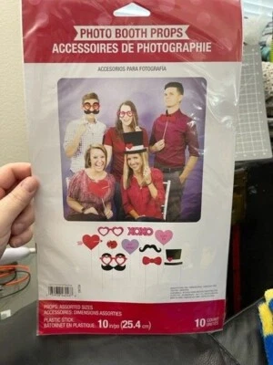 Valentine Photo Props 10ct. Photo Booth Valentines Day Party Decorations New!!! - Image 1 of 2