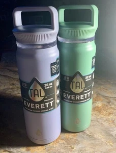 2 TAL Edelstahl Everett Wasserflasche mit Tritan Ausgießer 32oz Lila & Grün - Bild 1 von 9