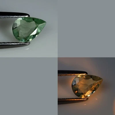 Piedra preciosa de alejandrita natural verde sin calentar 0,51 quilates pera (6,91 x 4,88 mm) Foto 1 de 4