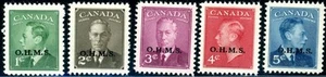 Canada Stamp - O - Official #O12 -O15A -SET-MNH - King George VI, Postes-Post... - Picture 1 of 1