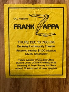 FRANK ZAPPA 12/10/1981 Berkeley Community Theatre flyer - Picture 1 of 2