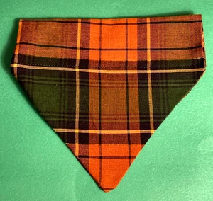 Überkragen Slide On Haustier Hund Katze Bandana Schal HERBST KARIERT MEDIUM - Bild 1 von 1