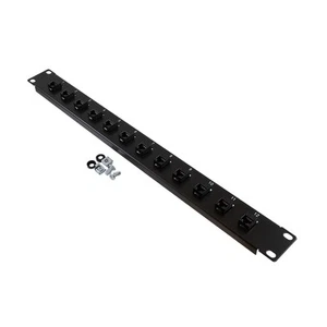 NavePoint 1U (1.75") 19 Inch Panel with 12 Right Angle Cat6 Couplers - Picture 1 of 3