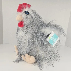 Cute Gray Fluffy Rooster Chicken Plush Stuffed Animal Toy Easter NWT 13" - Picture 1 of 9