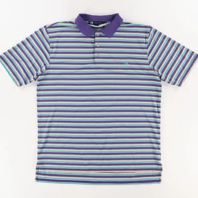 Camisa polo Southern Marsh Performance a rayas altas elásticas púrpura para hombre L Foto 1 de 4