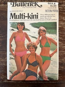 Butterick 4814 patrón de costura SIN CORTAR, bikini Misses, multi-kini, talla única - Imagen 1 de 2