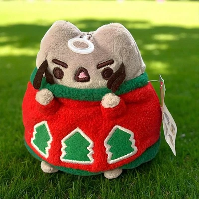 2017 Gund  5" Mini Angry Pusheen Cat Red Ugly Christmas Tree Holiday Sweater - Image 1 of 4