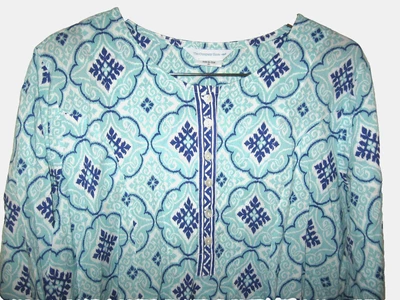 CAMISÓN LARGO COMPLETO THE COMPANY STORE TALLA XL AQUA AZUL MARINO ALGODÓN LIGERO Foto 1 de 4