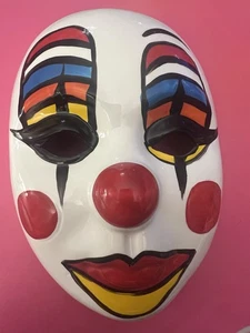 Handbemalte Keramik Clown Karneval Wandbehang Maske 7 "x 5" - Bild 1 von 1