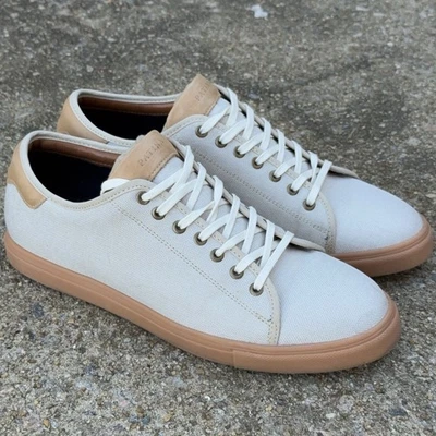 Patina Men’s US 10.5 Beige Canvas Brown Portland Leather Goods Sneakers Shoes - Image 1 of 4