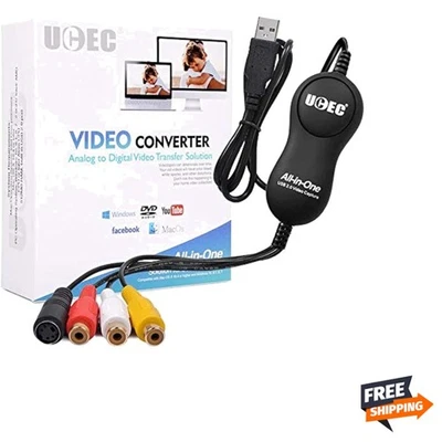 VHS to Digital Converter kit, RCA to USB Video Capture Device 2.0, VCR Conver... - Image 1 of 4