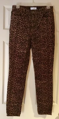 LOFT Women’s High Waist Skinny Corduroy Leopard Print Pants Size 4/27 Brown EUC - Image 1 of 4