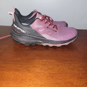 Salomon Womens Size 9.5 OUTPULSE Gore-Tex Hiking Shoes Tulipwood/Black/Poppy Red - Picture 1 of 10