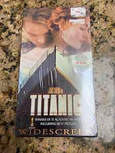 Vintage TITANIC Double Widescreen Factory Sealed VHS Leonardo DiCaprio THX - Picture 1 of 4