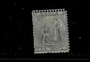 NEVIS 1878 6d GRIS MONTADO COMO NUEVO - Imagen 1 de 1