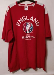 ENGLAND NATIONAL FOOTBALL TEAM RED T SHIRT EURO 2016 FRANCE XXL 2XL OFFICIAL ENG - Picture 1 of 6