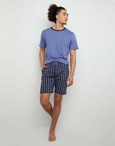 Hanes Men's Sleep Pajama Set Short Sleeve Top & Shorts Drawstring Lounge wear