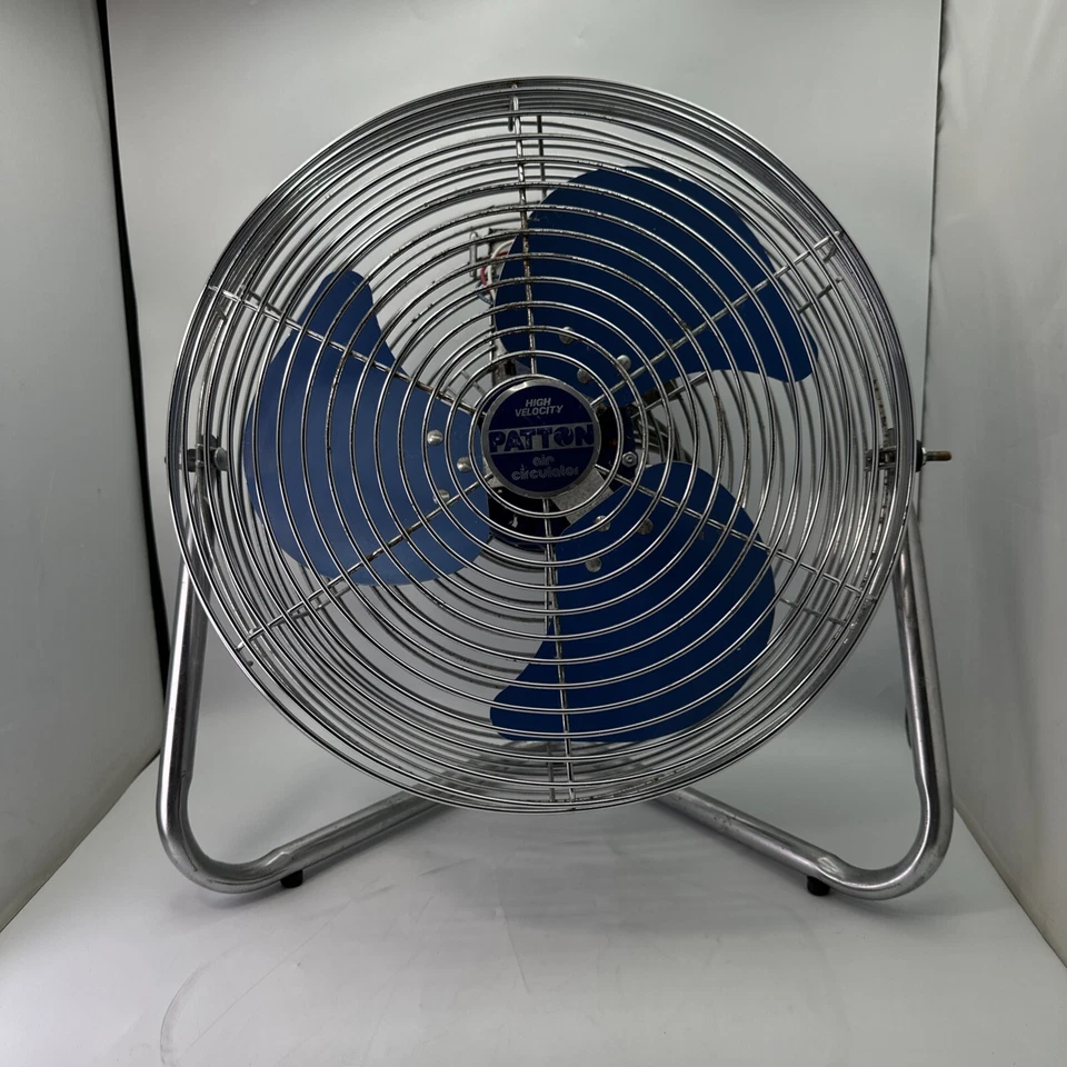 Vtg Patton Air Circulator High Velocity Industrial Fan 3-Speed Blue Blades Works - Image 1 of 4
