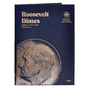 Whitman Blue Coin Folder 9029 Roosevelt Dime #1 1946-1964 Album / Book 10 cent - Picture 1 of 6