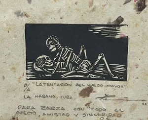 Julio Cesar Peña 00 “La tentación" Print Serigraphy 4.2” x 5.8”  Cuban Art  - Picture 1 of 3